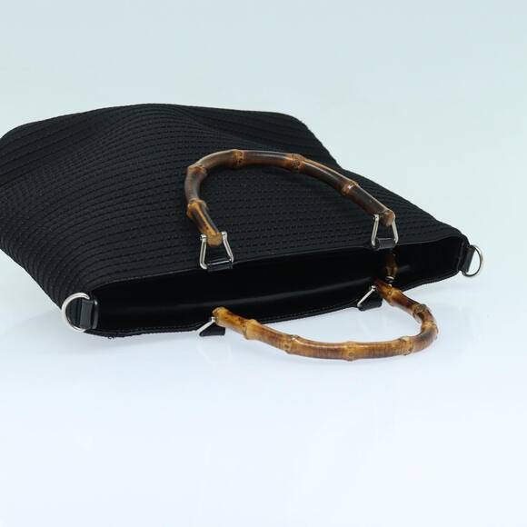 GUCCI Bamboo Hand Bag Canvas Black Gold 000 1998 000 1998 - Picture 6 of 16
